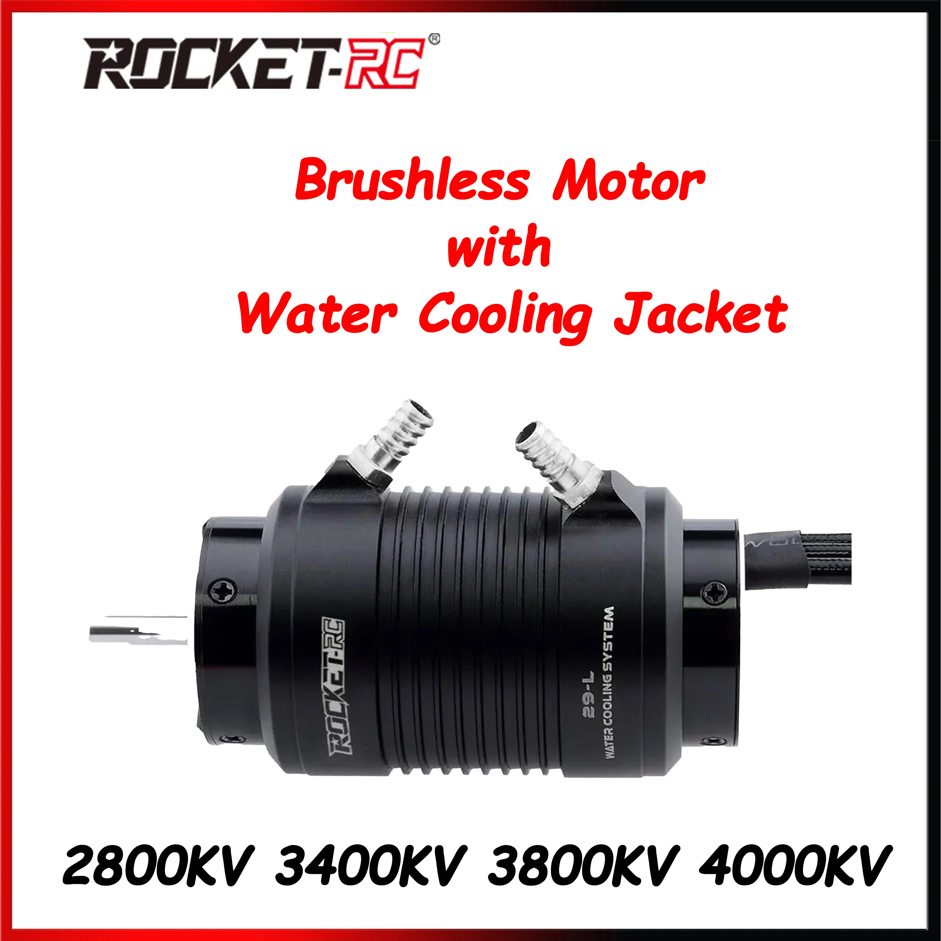Rocket-RC 2968 Sensorless Brushless Motor 2800KV 3400KV 3800KV 4000KV with Water Cooling Jacket for RC Boats Ship ESC Feilun
