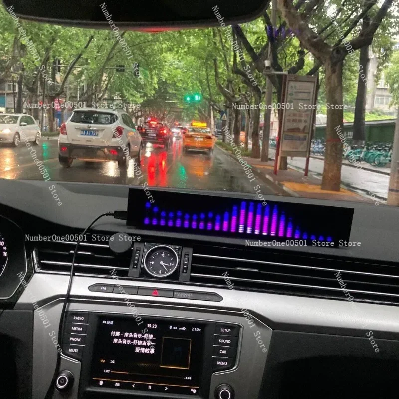 RGB1 Music Spectrum Display Car RGB Full Color Pixel 250x50x14mm with AGC Automatic Gain Control