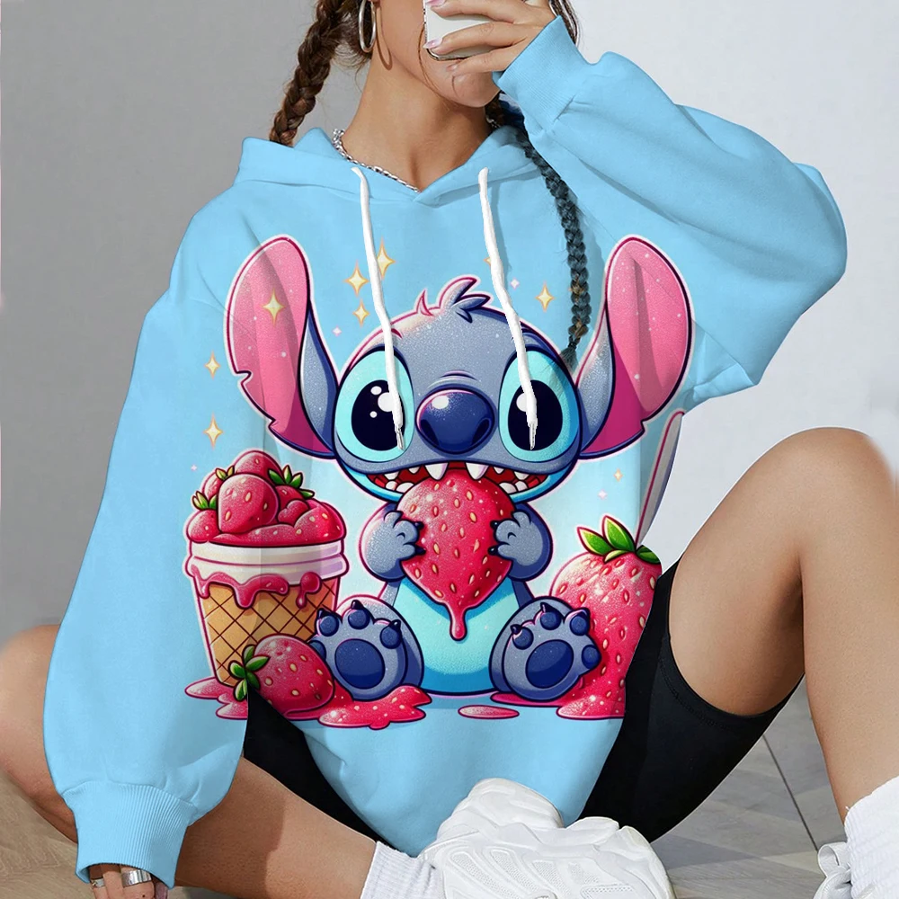 ديزني غرزة هوديي أزياء حلوة الجمال نمط رياضية طويلة الأكمام هوديي الرياضة هوديي شعبية عارضة المرأة هوديي #2