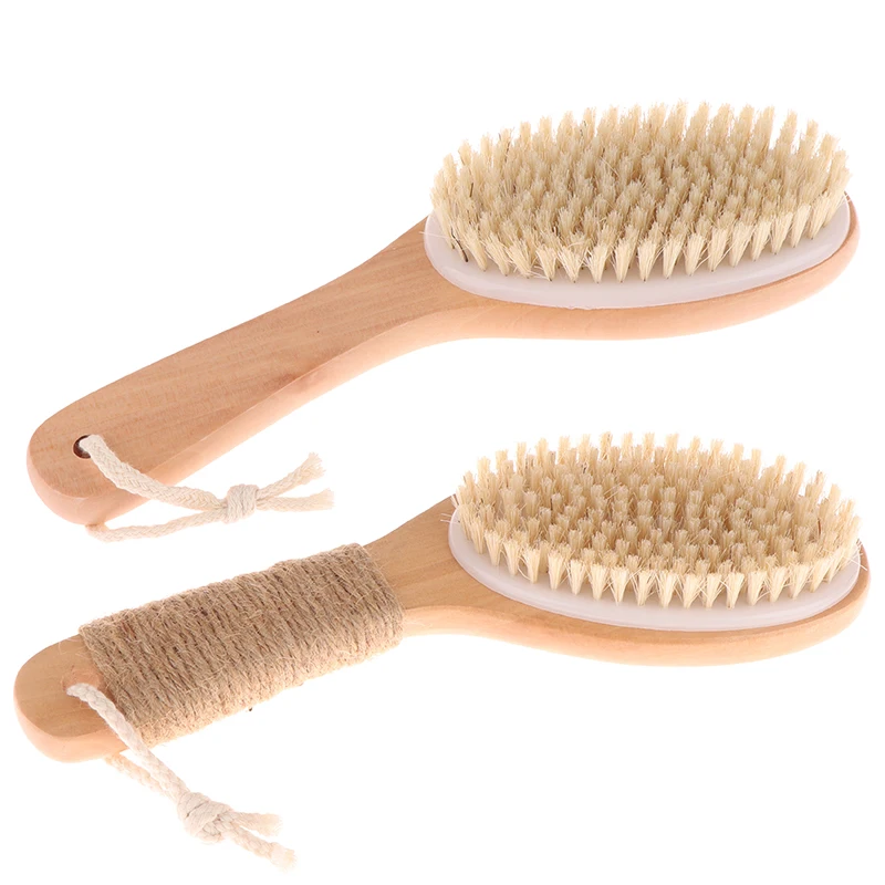 1PC Full Body Natural Bristle Dry Skin Exfoliation Brush Detox Fight Cellulite Tool Bathroom Shower Brush Tool