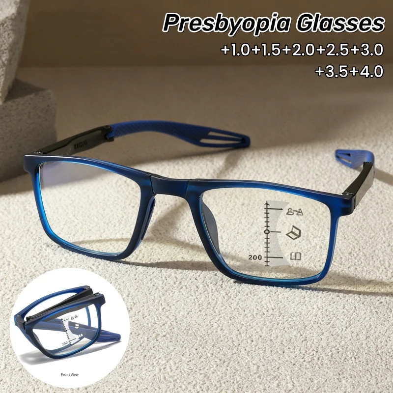 

Portable Folding Progressive Multifunctional Presbyopia Eyeglasses High-definition Blue Light Blocking for Men and Women