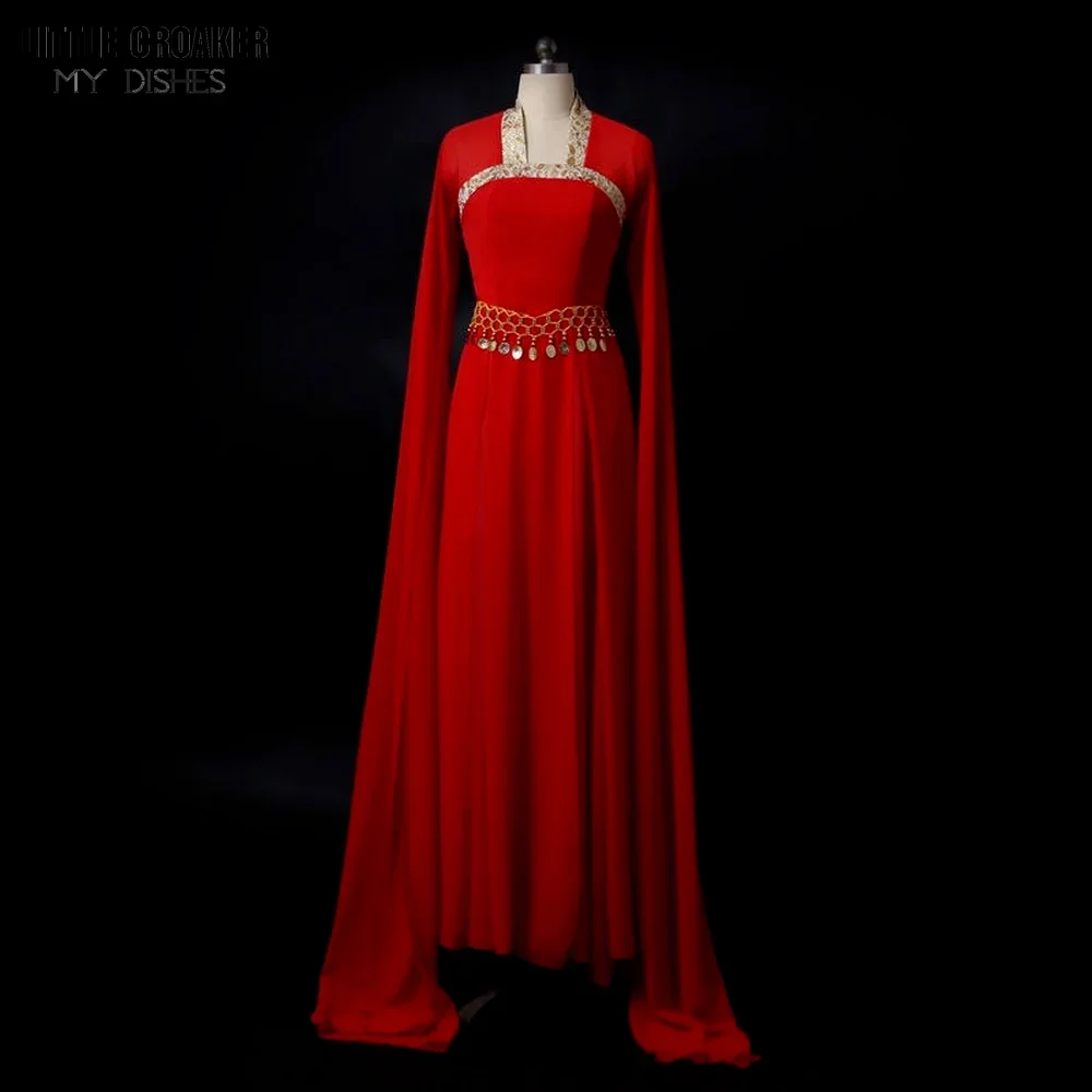 Classical Water Sleeve Dacne Clothing Yangko Costume Hanfu Fan Red Chinese Folk Dance Costume Girl Traditional Rhinestone Dress