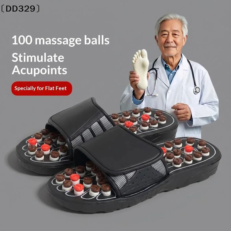 1 Pair Massager Shoes Acupoint Massage Slippers For Feet Unisex Flop Health Care Rotating Feet Chinese Acupressure 〔DD329〕