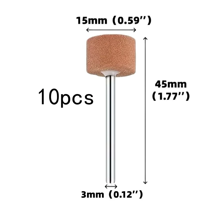10Pcs Porous Aluminum Oxide Metal Grinding Wheels, 1/8