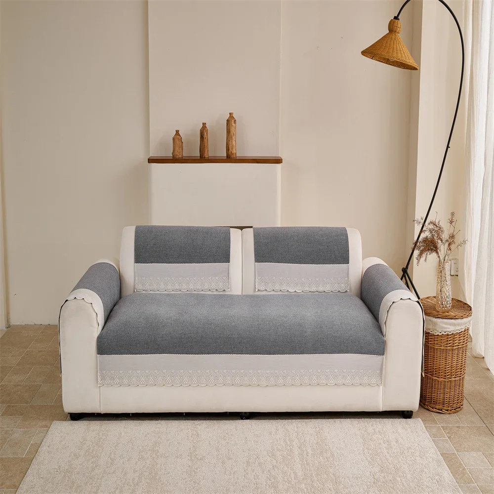 Sofa Cushion New Style Imitation Cotton and Linen All-season Anti-slip Cross-border Sofa Cover Full-cover Sofa Scarf