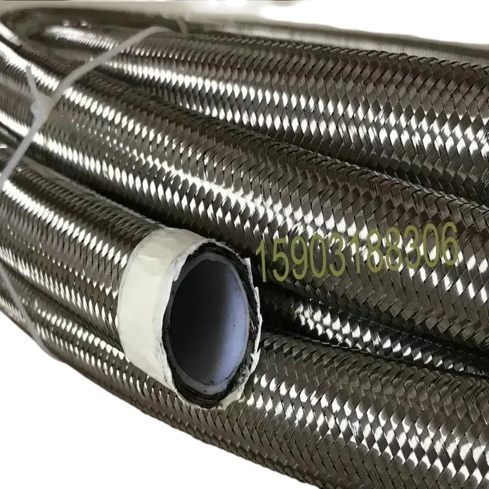 

Высокопроизводительный топливный шланг 10AN из ПТФЭ в оплетке из нержавеющей стали, 16 футов, плетеная трубка из ПТФЭ для автомобилей