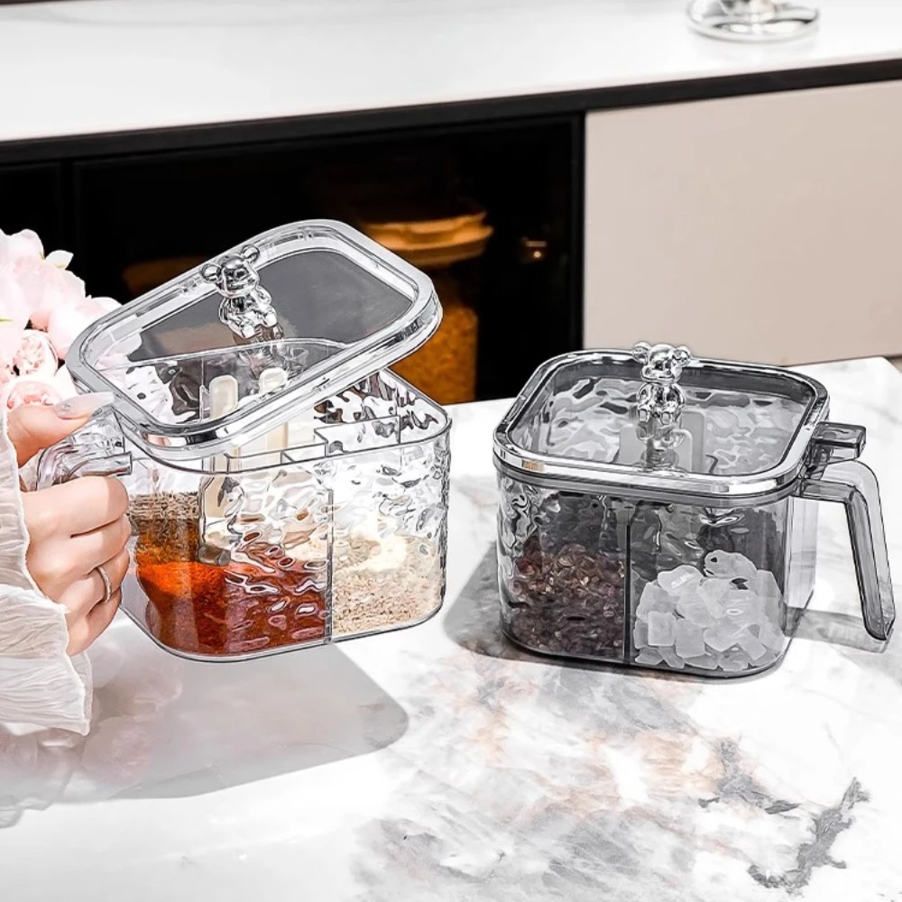 

Salt Monosodium Glutamate Condiments Storage Box Household Kitchen Tool Seasoning Box High-end Multi-compartment Combination Set