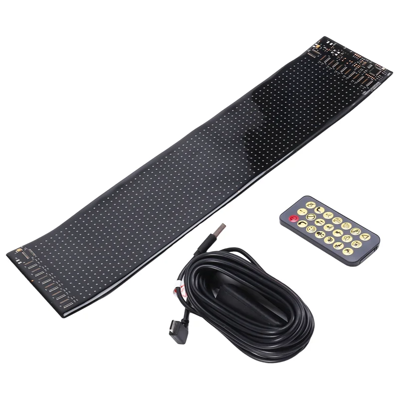 【Shopper’S Favorite】USB LED Car Truck Display Screen Remote BT App Control Multilingual Scrolling 16*64 Leds Matrix Pixel Panel