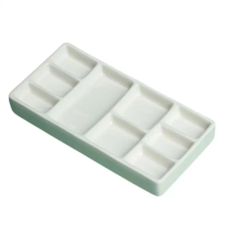 31BA 9 Wells Paint Mixing Palette For Artist Student Hobbyist Ceramic Paint Palette Watercolor Paint Mixing Tray for Painting