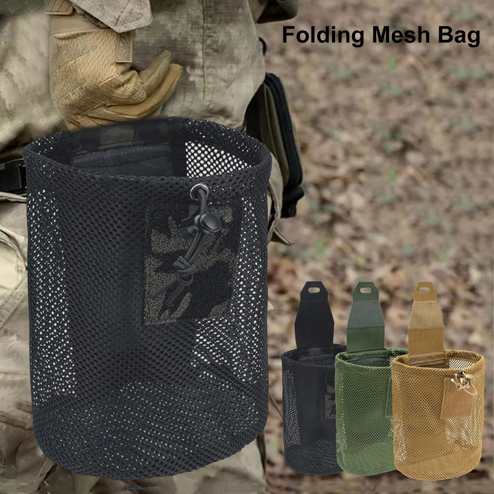 

new Mesh Dump Pouch Drop Pouch Foldable Mag Recycling Holder Tool Sundries Bag Magazines Utility Pouch For Molles Belt Vest
