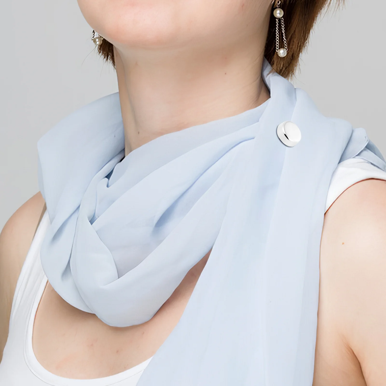 

4Pairs Hijab Magnets Round Magnetic Pins Secure Hold Electroplated Scarf Clips Elegant Hijab Pins for Evening Party