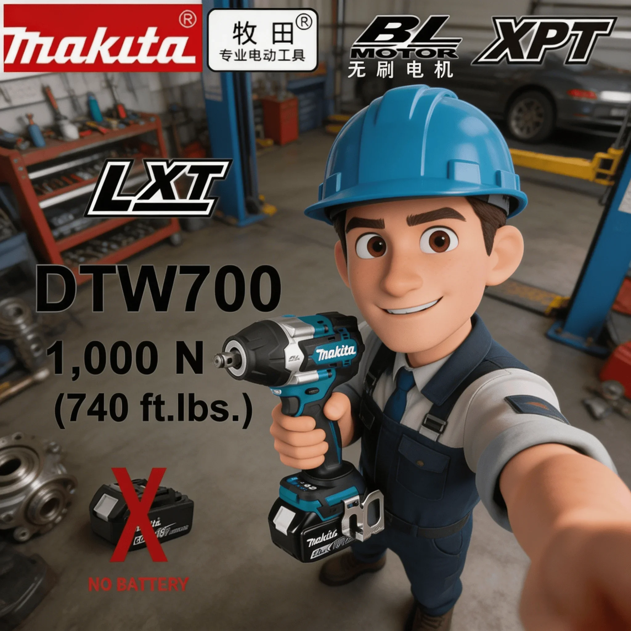

NEW Makita Battery DTW700 Brushless Wrench High Torque Cordless Drill Screwdriver For Makita 18V Battery Rechargeable Power Tool