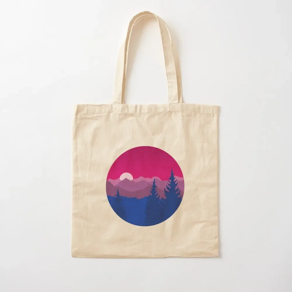 

Subtle Bisexual Pride Flag Mountainscape Tote Bag Candy bags custom bags Handbags women Canvas stote bag Bag