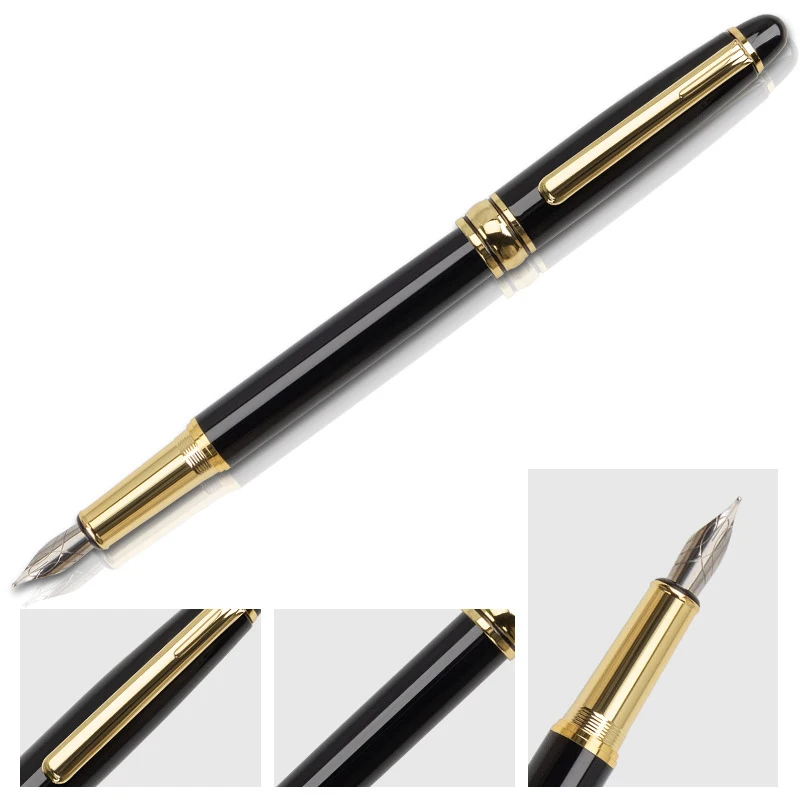 Personalized Customization Logo Gold Fountain Pen Business Simple Signature Pen Gift Prize Office Special Pen School Stationery