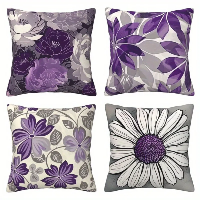 Abstract Floral Print Pattern Home Decor Pillowcase Bedroom Living Room Sofa Decoration Polyester Cushion Cover with Zipper