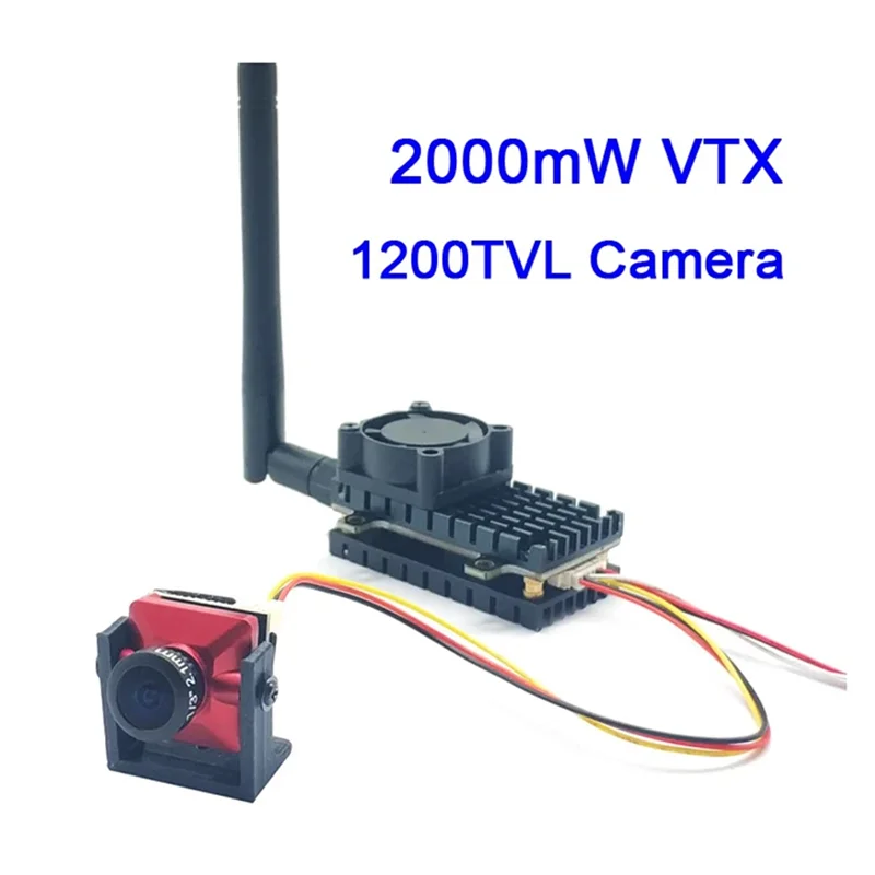 

Over 20Km Range 5.8Ghz 2W FPV Wireless Transmitter 2000MW 48CH Video AV Audio Sender And CMOS 1200TVL Camera For RC Accessories