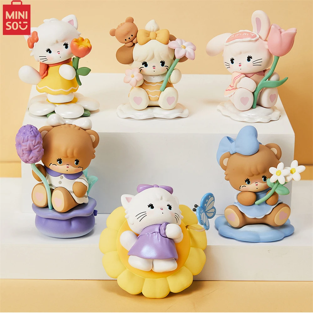 

MINISO Mikko Flower Blind Box Ornament Kawaii Handmade Children's Toy Birthday Gift Home Decoration Anime Periphery Random 1PC