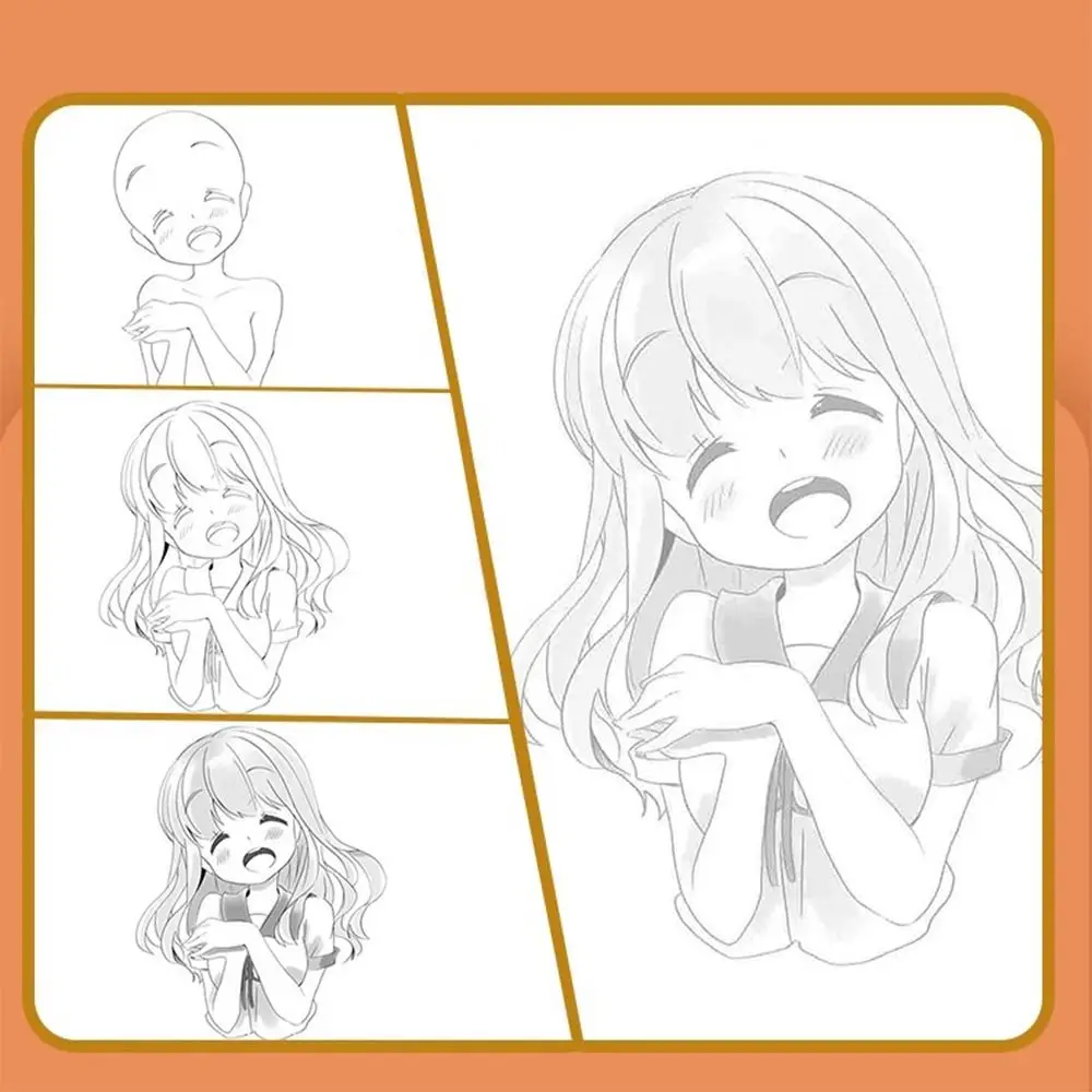 Anime Characters Hand Painted Tutorial Book Sketching Comics Girl Boy Line Draft Practice Books Practicing Studying