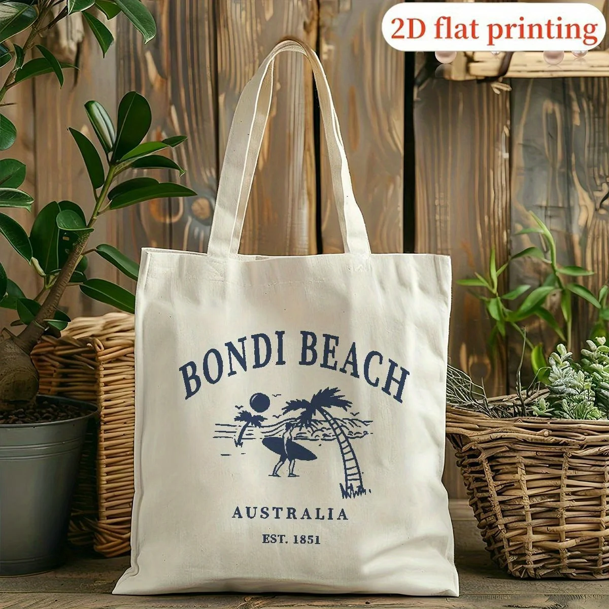 Women's & Unisex Large Capacity Tote Bag - Stylish with Subtle Brand/Text Print, Casual Shoulder Bag Suitable for, College, Trav