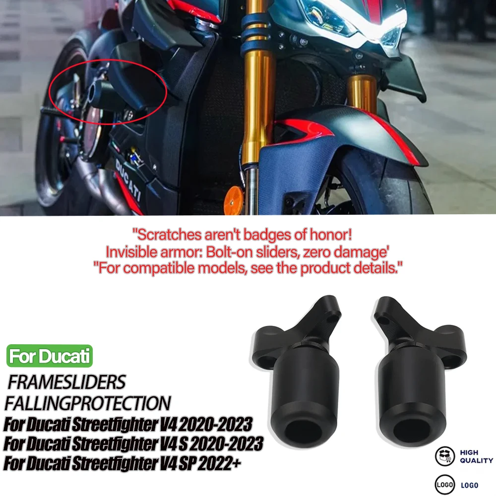 

Motocross Frame Sliders Crash Protector for Ducati Streetfighter V4 / S / SP 2020-2023