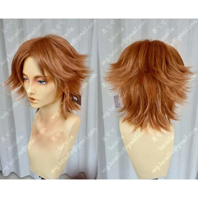 LQPersona 4: The Animation Yosuke Hanamura Short Brown Styled Heat Resistant Hair Cosplay Costume Wig + Free Wig Cap
