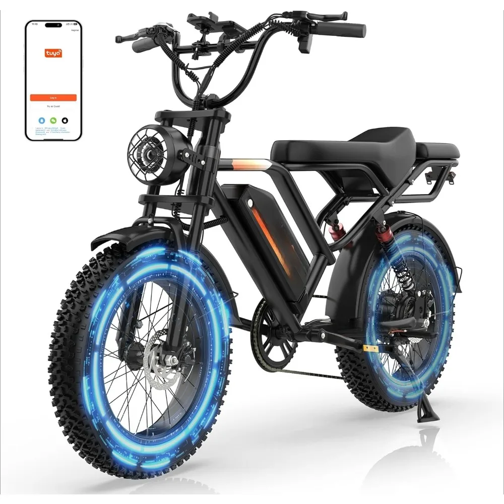 

Взрослый электрический мотоцикл (электробайк) для бездорожья, 48В 18Ач аккумулятор, толстые шины, 20-дюймовые колеса, запас хода 50-70 миль, разрешен для использования на дорогах общего пользования, настраиваемый