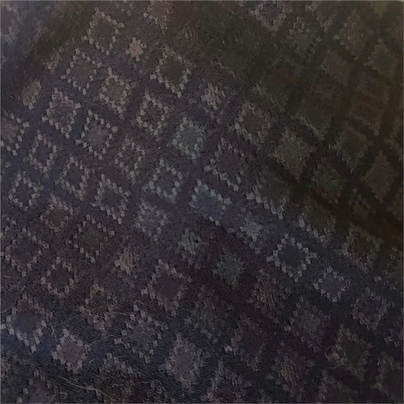 Wool-like imitation wool geometric checkered jacquard fabric woven clothing