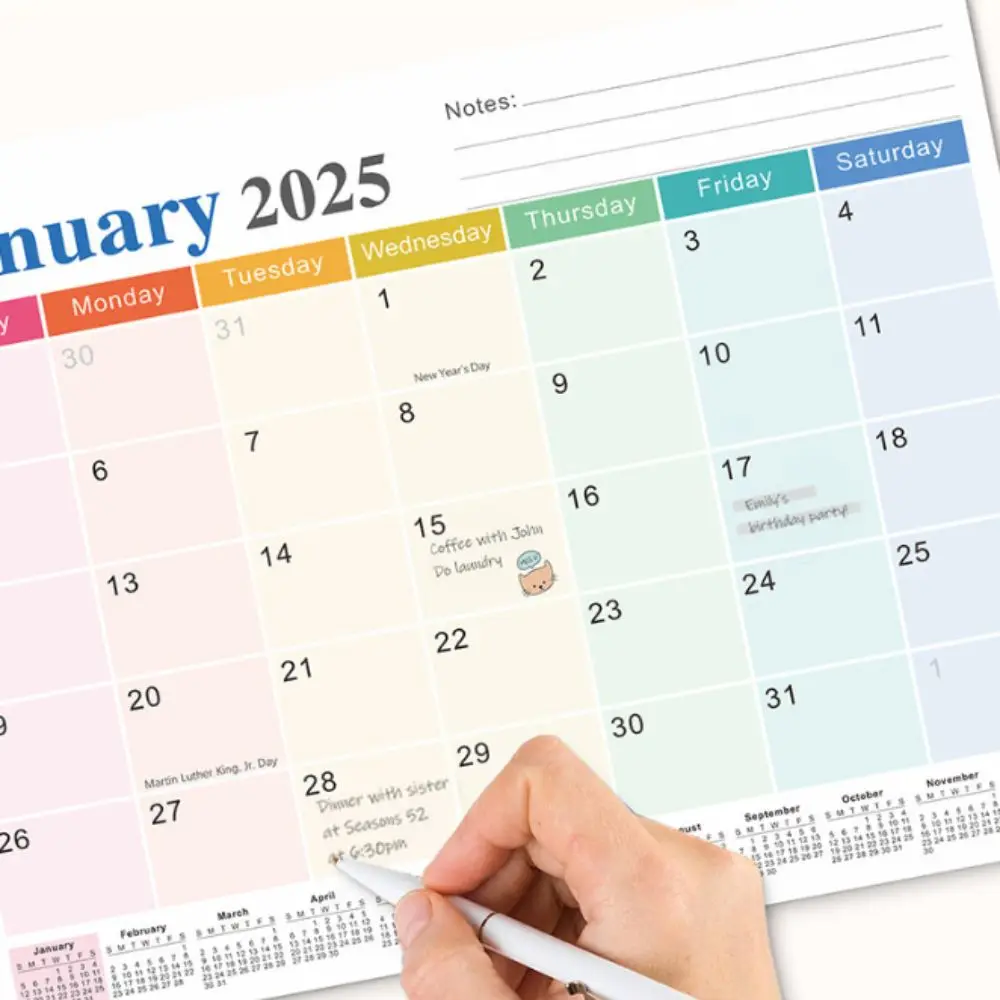 New 2024-2025 Magnetic Calendar 18-Month Monthly Planner Refrigerator Magnet Calendar Wall Hanging Calendar Home Office