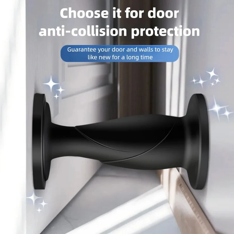 Self-Adhesive Silicone Door Stopper with Strong Suction: Anti-Collision Floor Holder & Wall Protector for Home Bedrooms