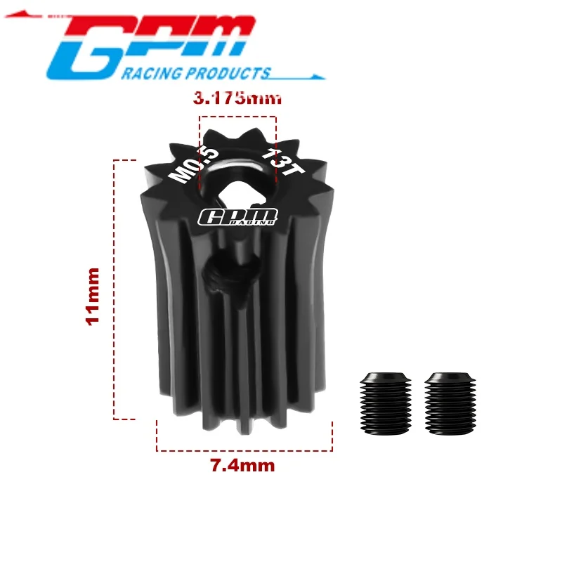 GPM MG313T/0.5M-MG323T/0.5M 40Cr STEEL MOTOR GEAR 13T-23T（MODULE:0.5MM,MOTOR TOOTH DIAMETER:3.175MM） RC Upgrade