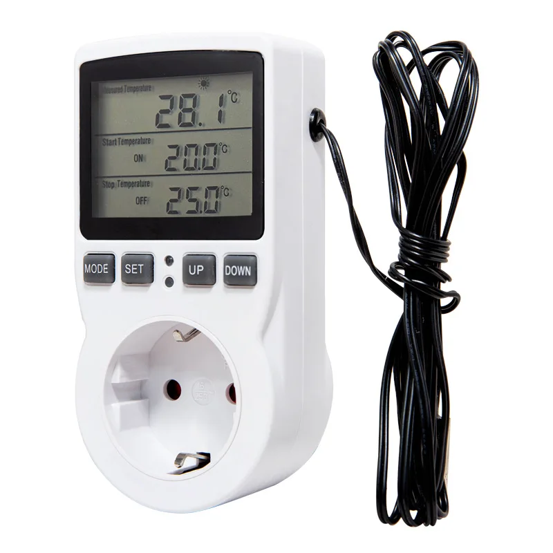 EU/US/FR/BR Timer Socket Thermostat Digital Temperature Controller Socket Outlet With Timer Switch Sensor Probe Heating Cooling