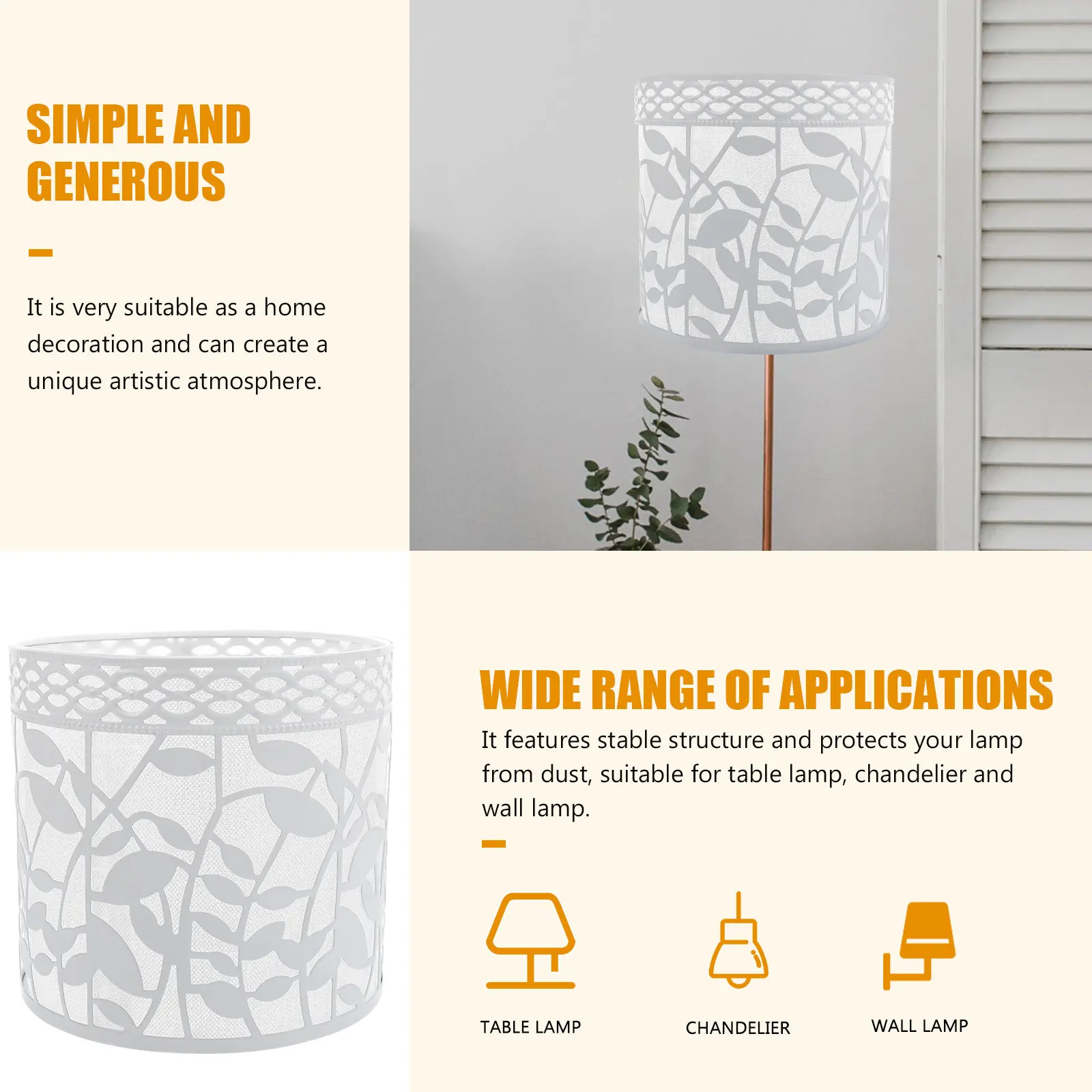 Iron Art Leaf Pattern Lampshade Creative Table Light Cover for Home Decorative Light Shade Lamp Shade Lampshade