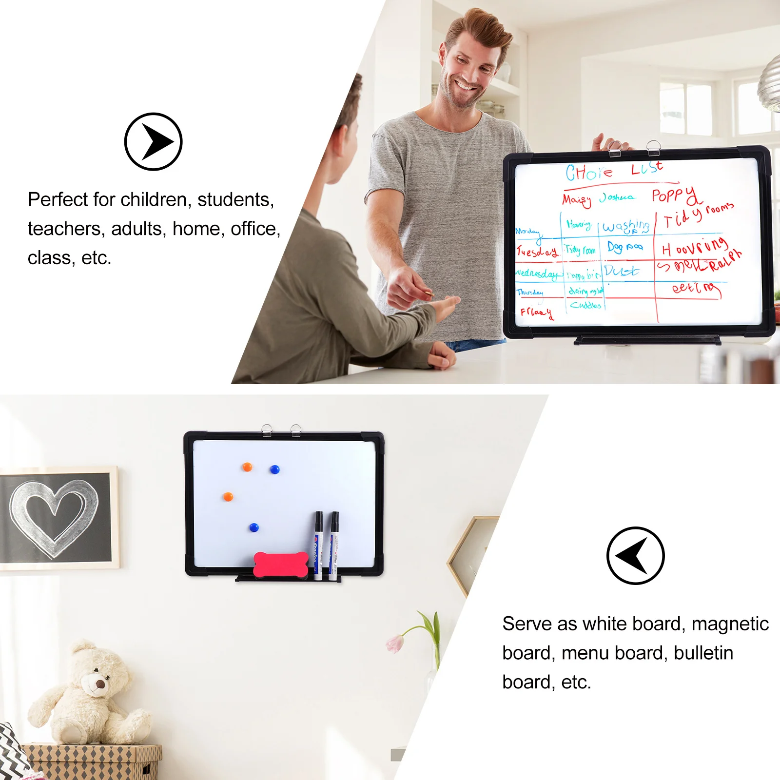 

Magnetic Whiteboard Erasable Smooth Scratch Resistant Portable Writing Board For Office Home School Hangable Message Bulletin
