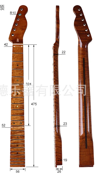 22 Tiger grain baked maple bright brilliance Bass Point 5.6 wide neck maple modified DIY musical instrument accessories