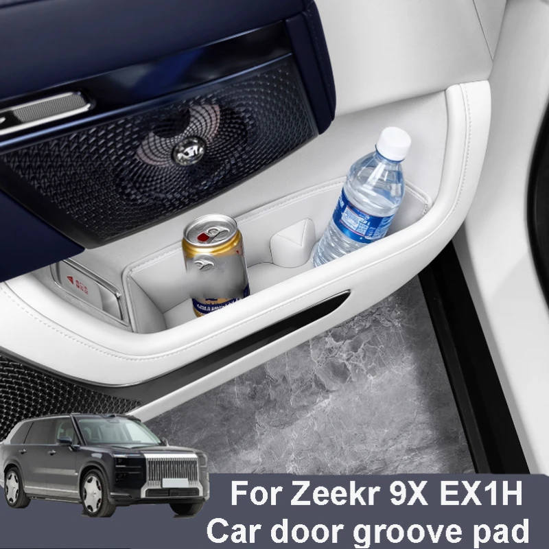 

For Zeekr 9X EX1H 2025 2026 Car Door Groove Protection Pad Underdoor Storage Compartment Interior Leather Accessories