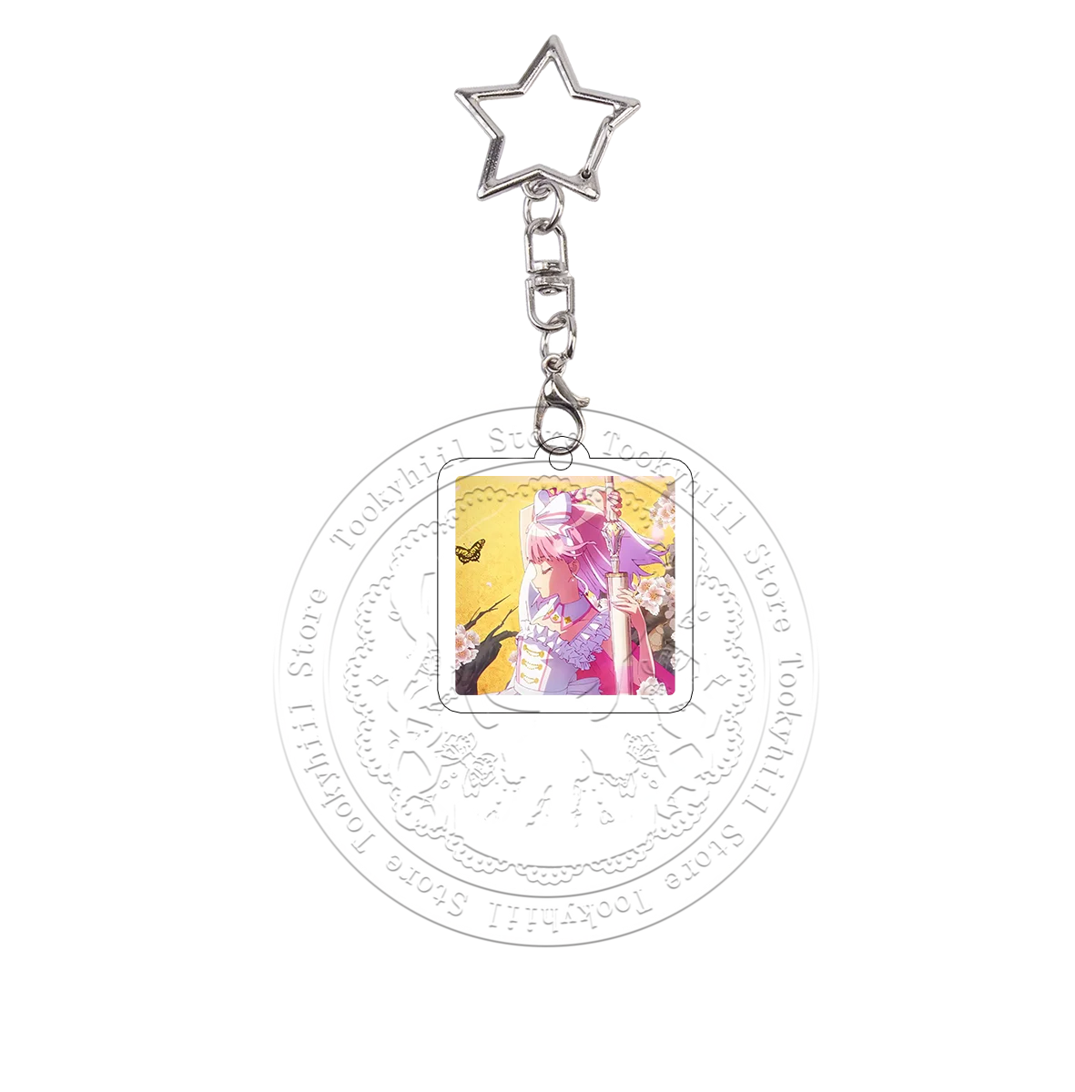Maebashi Witches Acryl-Schlüsselanhänger Exquisiter Schlüsselring Q-Version Kawaii Cosplay-Requisiten Poster-Taschenanhänger Rollenspiel-Festivalgeschenk – Detail 5