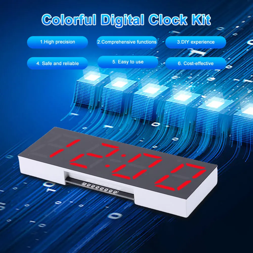 Kit de reloj electrónico Digital LED, conjunto de hora, semana, temperatura, indicador de fecha, reloj electrónico, Kit de experimentos, alimentado por USB
