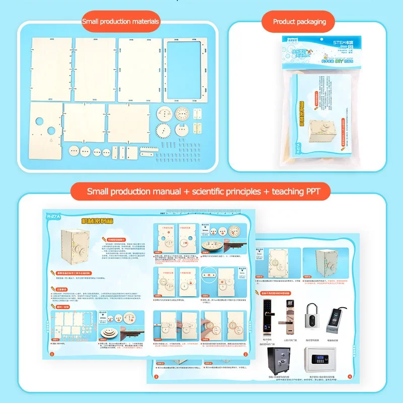 DIY Mechanische Schließfach Für Kinder Schule Projekt Wissenschaft Expriment Kit Stem Pädagogisches Kreative Technologie Mechanische Spielzeug