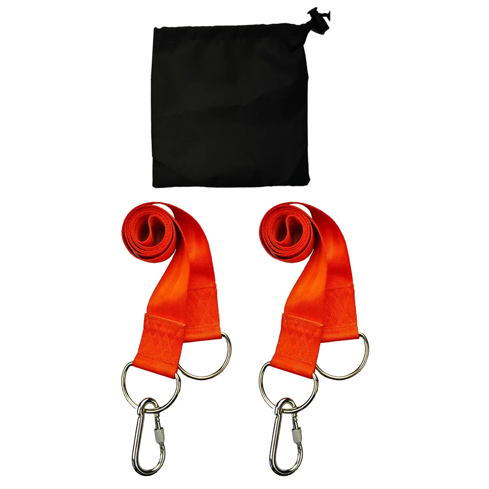 1Set Tree Swing Straps Reinforced Outdoor Hammock Ropes Camping Picnic Hanging Kit Stainless Carabiner Swing Hanging Straps
