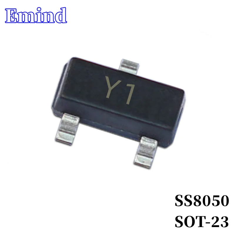 100/200/300Pcs SS8050 SMD Transistor Footprint SOT-23 Silkscreen Y1 Type NPN 40V/1.5A Bipolar Amplifier Transistor