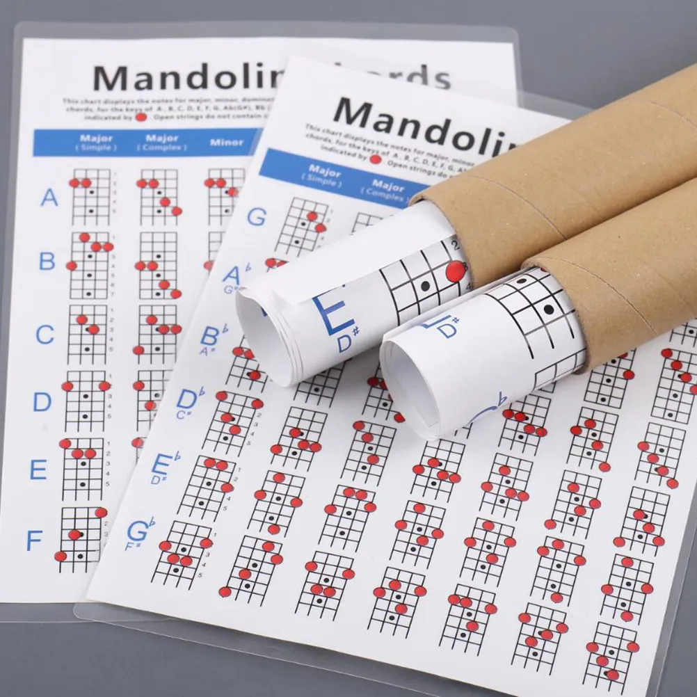 1Pcs Chord Diagram for Mandolin Beginner Learning Aid Portable Exercise Chart Stable Performance Coated Paper L