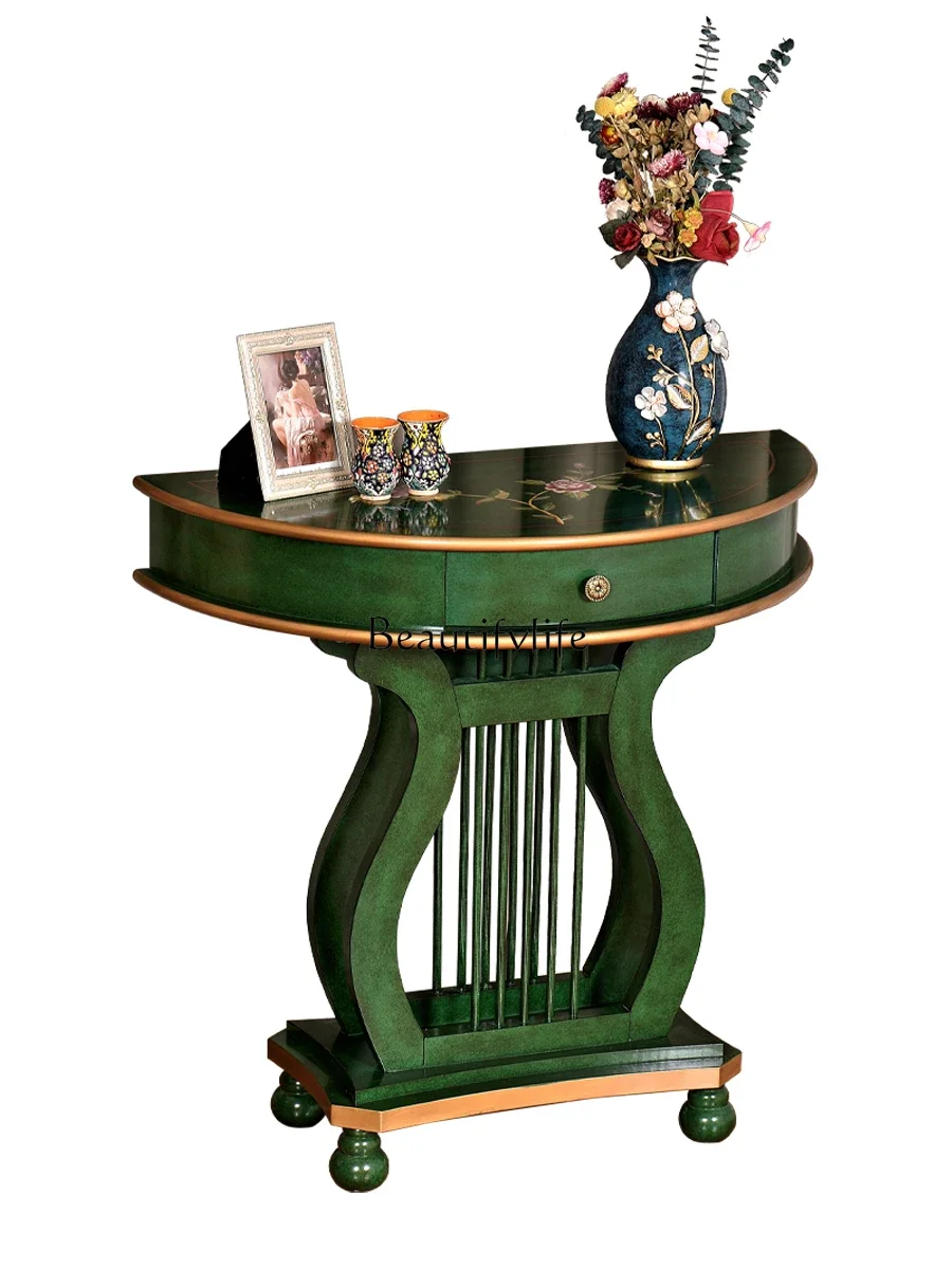 

FG40American Country Solid Wood Corner Table European Style High Flower Indoor Retro Distressed