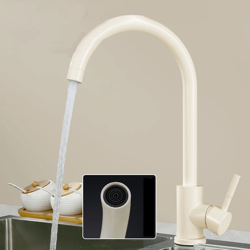 Single Handle High Arc Kitchen Faucet 360 Rotation Stainless Steel Hot Cold Sink Mixer for RV Camper Outdoor Utility Bathroom