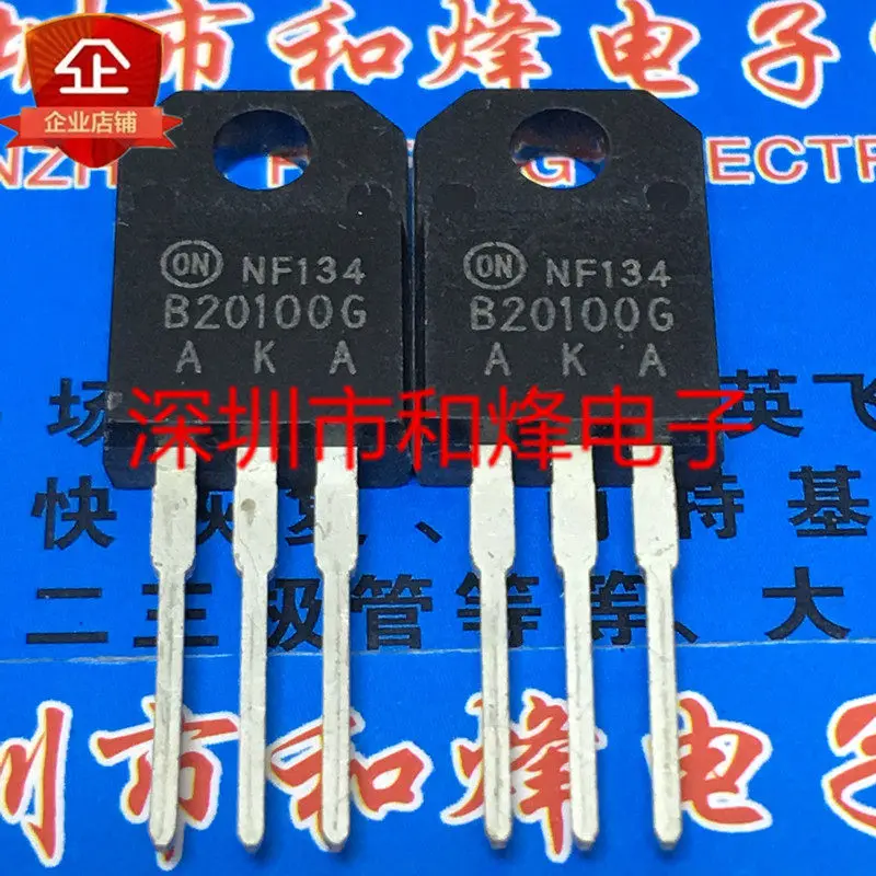 10pcs  B20100G MBRF20100CTG TO-220F 10A 100V