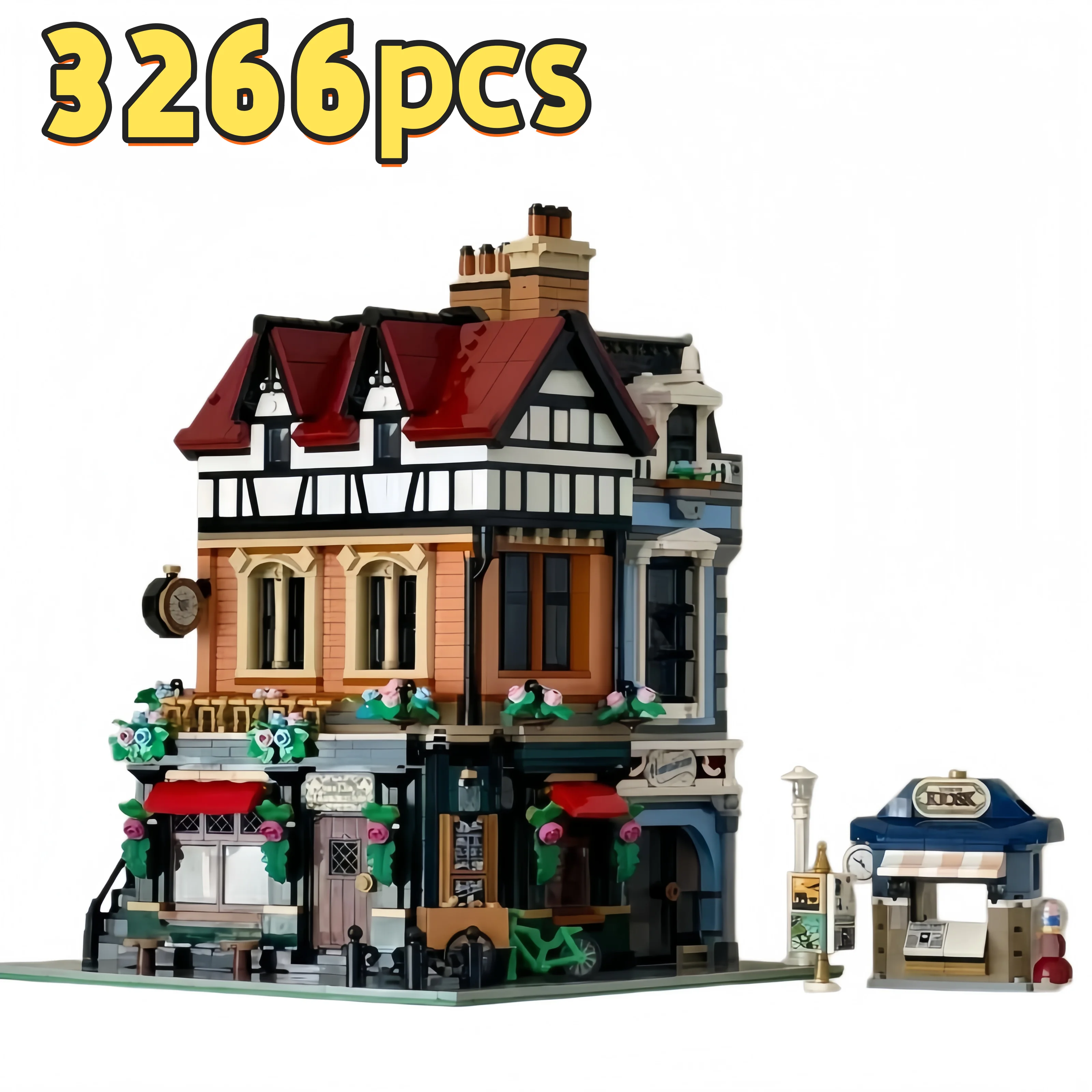 

Набор для декора дома: 3266 деталей, модульный конструктор «Уличный уголок» (английская улица), креативные строительные блоки, игрушки-кирпичики для детей и взрослых, 2026