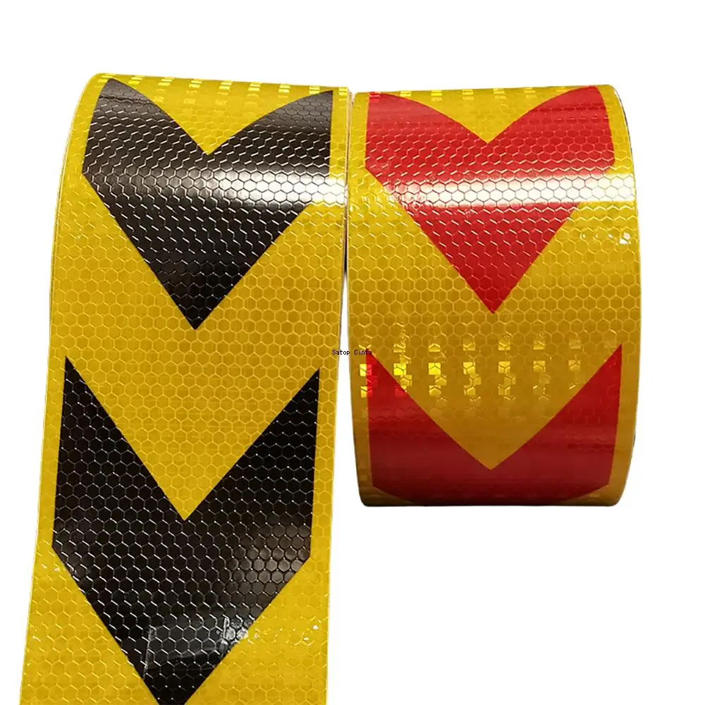 Reflective Tape 4inch*16FT Arrow Waterproof Reflectors Sticker Self-Adhesive Strips High Visibility Warning Safety Decal For Car