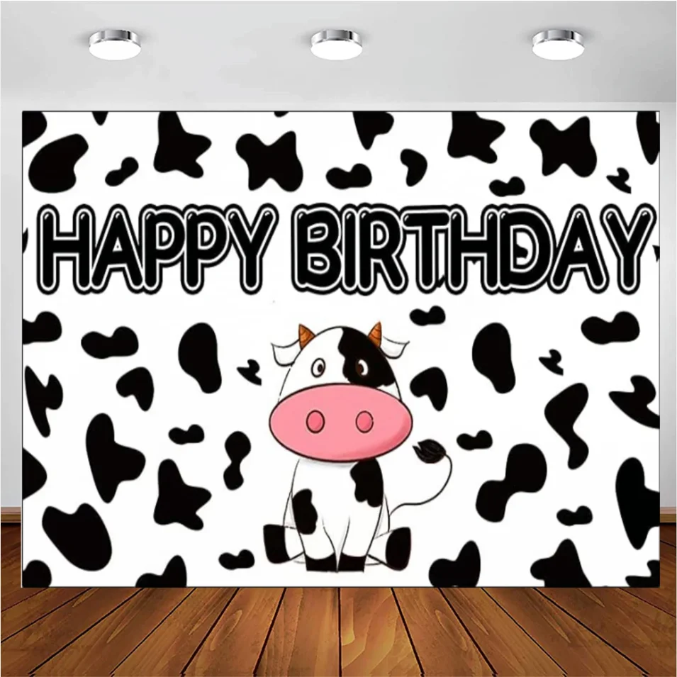 Cartoon Cow Party for kids bambini festa di compleanno foto sfondo fotografia sfondo banner studio