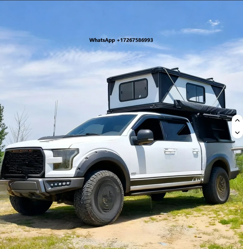 Portable Double-Layer Waterproof PU2000mm RV/Motorhome Truck Tent with 6.5-8 Ft Pickup Bed Camping Kitchen