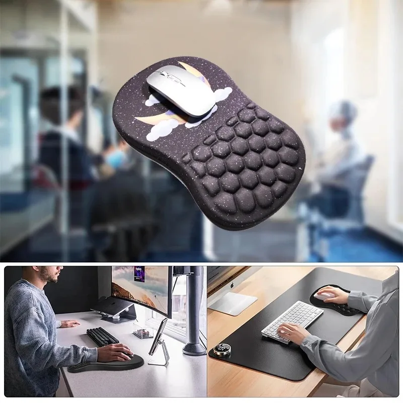 

Wrist Mouse PadWrist SupportMemory FoamFoam OdourlessRubber Mouse Pad PU Non-Slip Curved SurfaceFits WristSingle Sided Mouse Pad