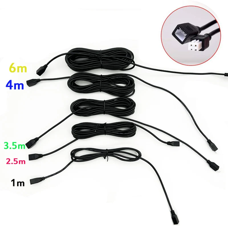 

1m/ 2.5m/ 3.5m/ 4m/ 6m 2 Pin Extension Cable Cable For Parking Sensor Waterproof 4 Pcs/ lot